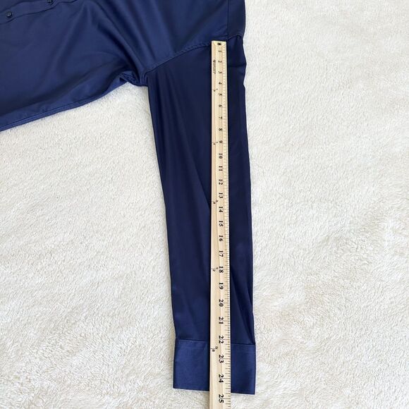 Flex Dress Shirt Mens Size M Navy Blue Luxury Collection Designed in Italy - Picture 10 of 10